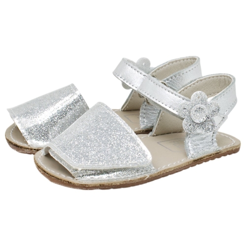 SANDALIA MENORQUINA BAREFOOT PF 2002-4 GLITER PLATA -  PIRUFLEX