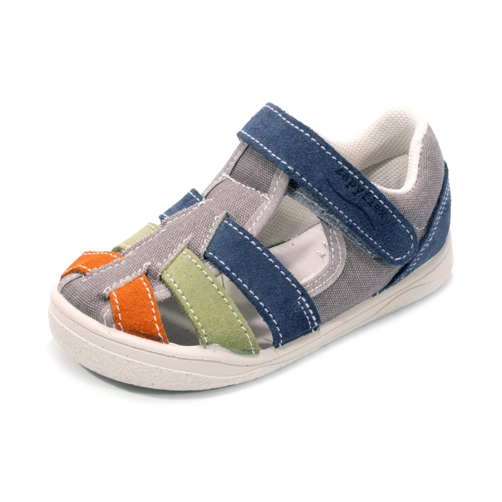 SANDALIAS BAREFOOT LONA AL301 PIEDRA/NARANJA/MANZANA - ZAPY 1 SANDALIAS BAREFOOT LONA AL301 PIEDRA/NARANJA/MANZANA - ZAPY