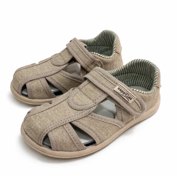 SANDALIAS BAREFOOT LONA SABINA TAUPE - ZAPY