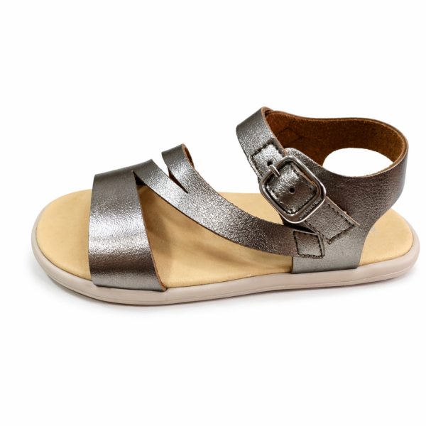 SANDALIAS BAREFOOT METÁLICO ACERO -  ANDANINES