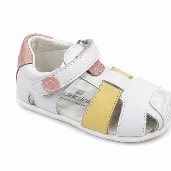 SANDALIAS BAREFOOT NAPA BLANCO/AMARILLO/ROSA -  ANDANINES