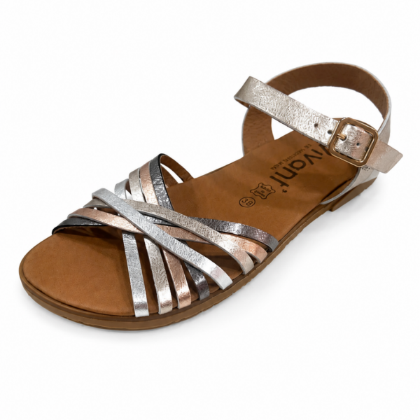 SANDALIAS BAREFOOT BENUR MET PLATA -  VIVANT